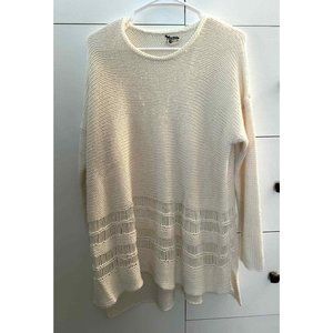 Show Me Your Mumu Mumu Mellow Ivory Bottom Needle Tunic Sweater Small Oversized